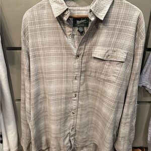 Woolrich Light Gray Plaid Men's Shirt